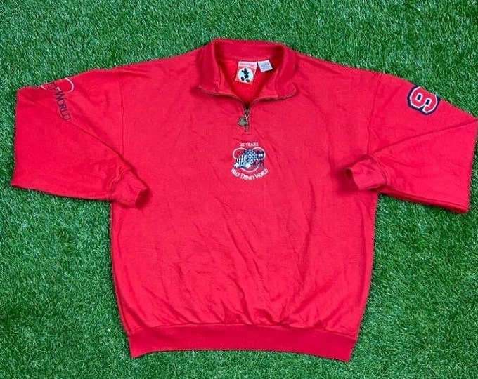 Vintage 25 Year Anniversary Walt Disney World Sweatshirt Size Large L Magic Kingdom Disneyland Mickey Mouse Pull Over 1990s 90s