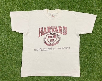 Vintage Harvard University T Shirt Tee Fruit of the Loom Size Xtra Large XL NCAA College Classic Law Ivy League