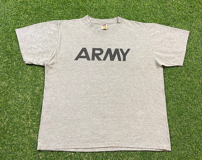 Vintage Army T Shirt Tee Soffe Made USA Size Large L USMA Marines Navy United States Military Veteran 1990s 90s