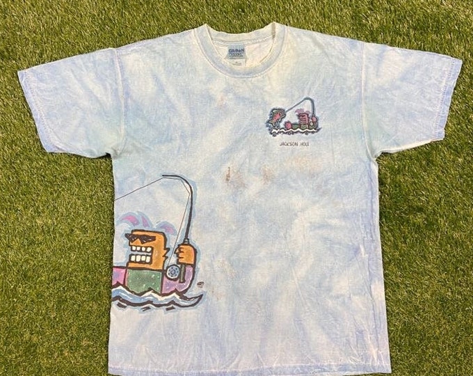 Vintage Jackson Hole Phat Jack T Shirt Tee Gildan Size Xtra Large XL Wyoming 1990s 90s