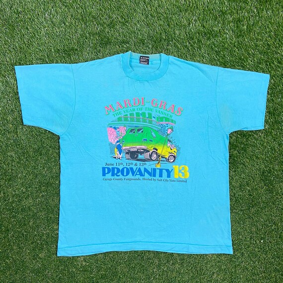 Vintage Mardi Gras T Shirt Tee Fruit Loom Made USA Xtra Large XL