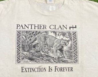 ヴィンテージ パンサークラン 絶滅は永遠 Tシャツ アメリカ製 サイズ ヴィンテージ パンサークラン 絶滅は永遠 Tシャツ アメリカ製 サイズ