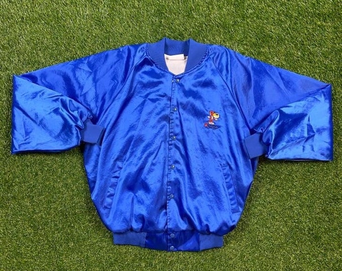 Vintage Chester Cheetah Bomber Jacket Harwell Size Large L Cheetos Classic Potato Chips Easy Being Cheesy Snacks 1980s 80s