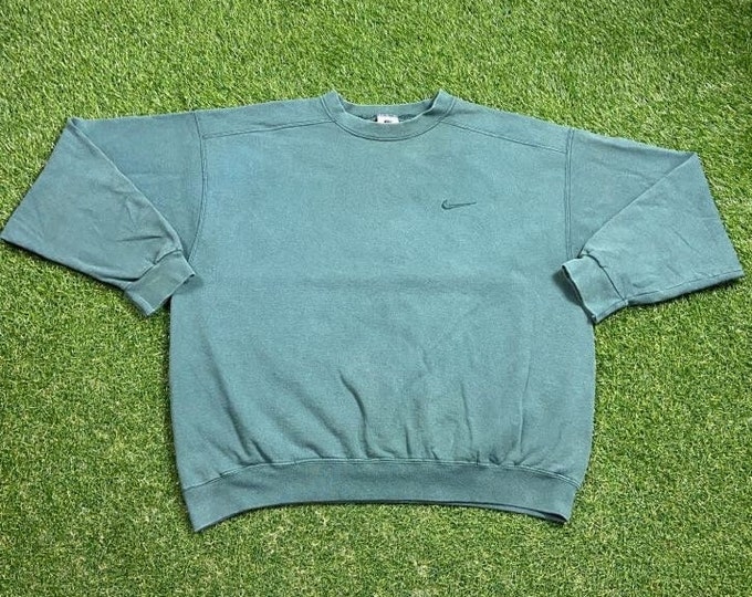 Vintage Nike Crewneck Sweatshirt Size Large L Nike Check Air Jordan Just Do It Classic Sportswear Pull Over Oversized Warm
