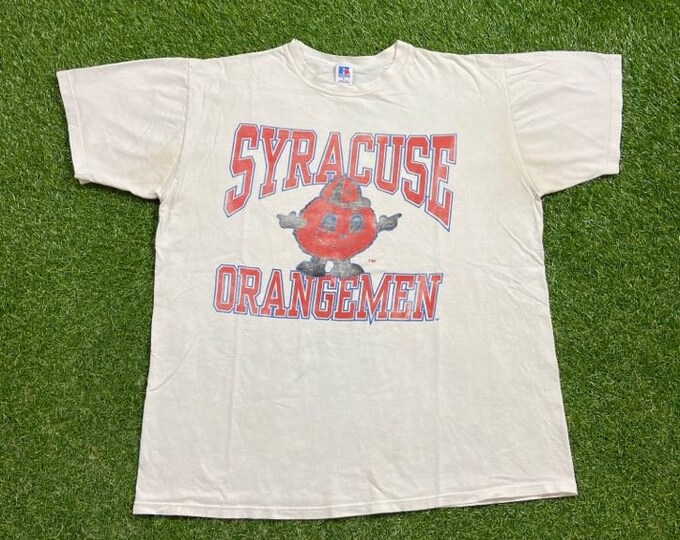 Vintage Syracuse University T Shirt Tee Made Usa Size Xtra Large XL NCAA College Basketball Big 1990s New York NY