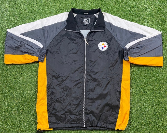 Vintage Pittsburgh Steelers Windbreaker Jacket Starter Size Xtra Large XL NFL Football Light Rain Coat
