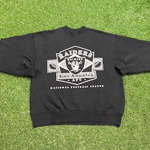Vintage Los Angeles Raiders Crewneck Sweatshirt Größe Xtra Large XL Silber und Schwarz Throwback Oakland California Las Vegas 1990er Jahre