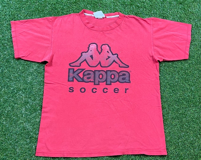 Vintage Kappa Soccer T Shirt Tee Made USA Size Large L Futbol Italy Italian Classic Sportswear 1990s 90s