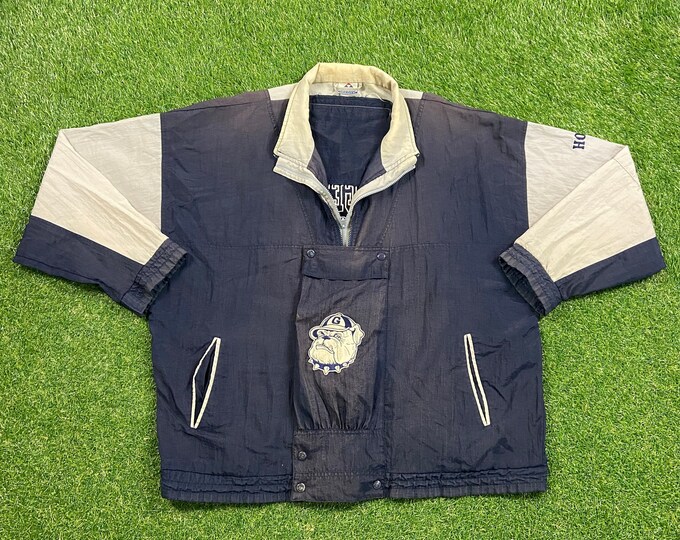 Vintage Georgetown University Hoyas Windbreaker Jacket Apex One Size XXL 2XL Washington DC NCAA College Basketball Light Rain Coat