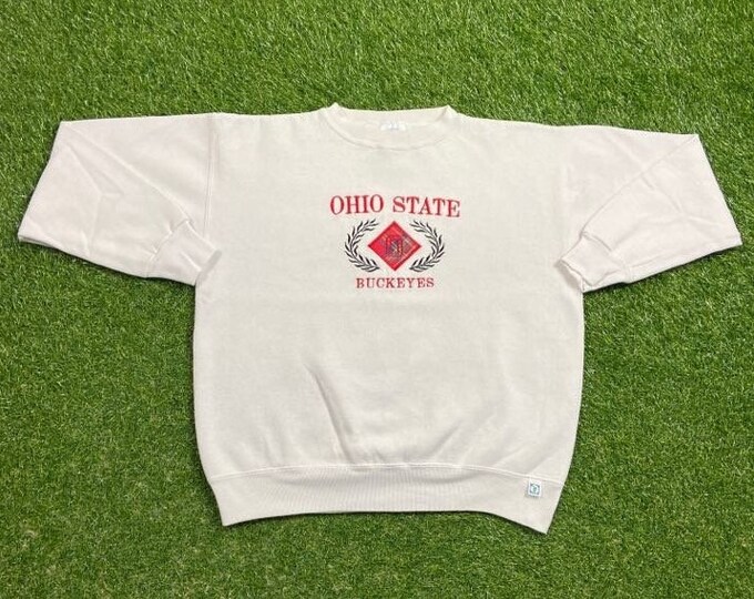 Vintage Ohio State University Crewneck Sweatshirt Made USA Size Medium M Cleveland NCAA College Football Basketball OSU 1990s 90s Pull Over
