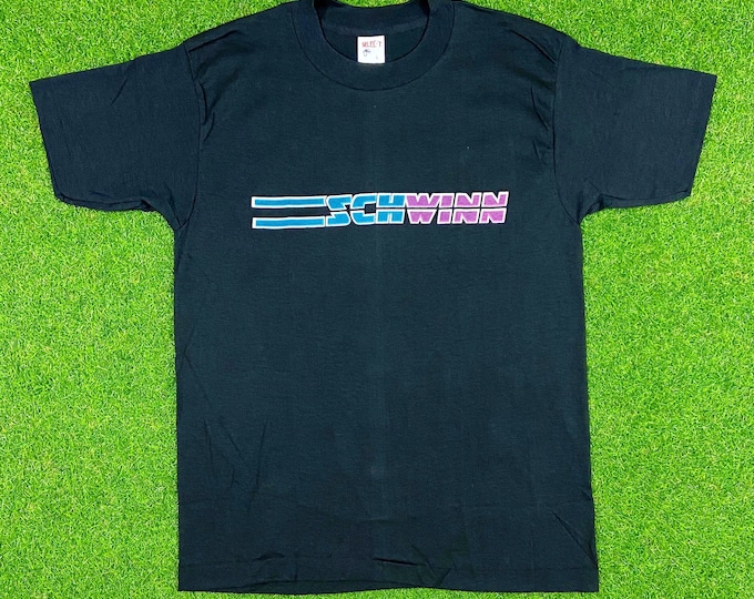 Vintage Schwinn Bike Tee Jays t shirt 80s 1980s Rare Size Large Medium 50 / 50 Made in USA Graphic
