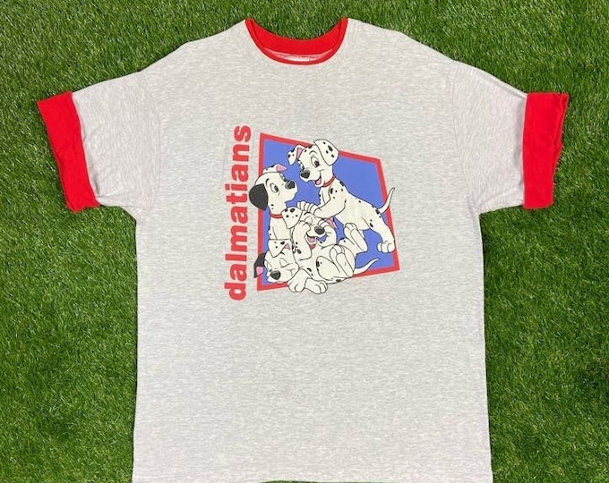 Vintage 101 Dalmatians T Shirt Tee Xtra Large Made USA The Disney Store Walt Disney 1996 90's Animated Movie Mickey Mouse