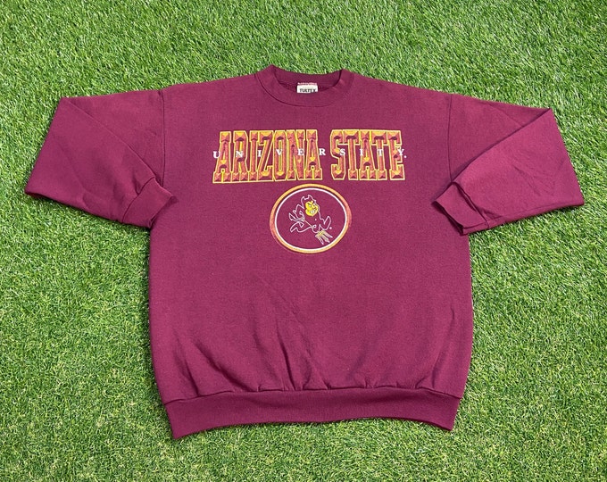 Vintage Arizona State University Crewneck Sweatshirt Made USA Size Large L 90s Phoenix Sun Devils ASU 1990s Classic Pull Over