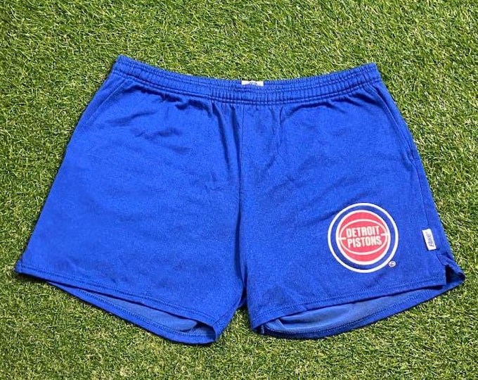 Vintage Detroit Pistons Shorts Bike Made USA Size Medium M NBA Basketball Michigan Bad Boys 1990s 90s