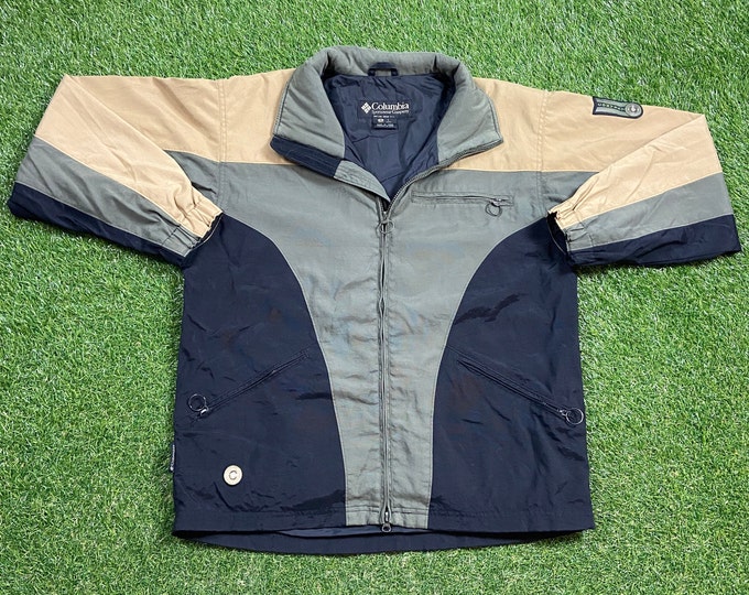 Vintage Columbia Winter Athletic Jacket Size Large L Warm Zipper Jacket Windbreaker Raincoat 1990s Coat Puffer Puffy Hiking Coat Japan