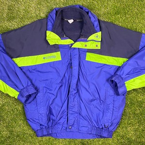 Columbia vintage jaqueta atlética de inverno tamanho grande quente zíper jaqueta blusão dos homens 1990s casaco puffer inchado caminhadas casaco lã