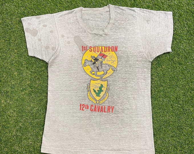 Vintage 1st Squadron 12th Calvary Army T Shirt Tee Size Small S USMA Marines Navy United States Military Veteran