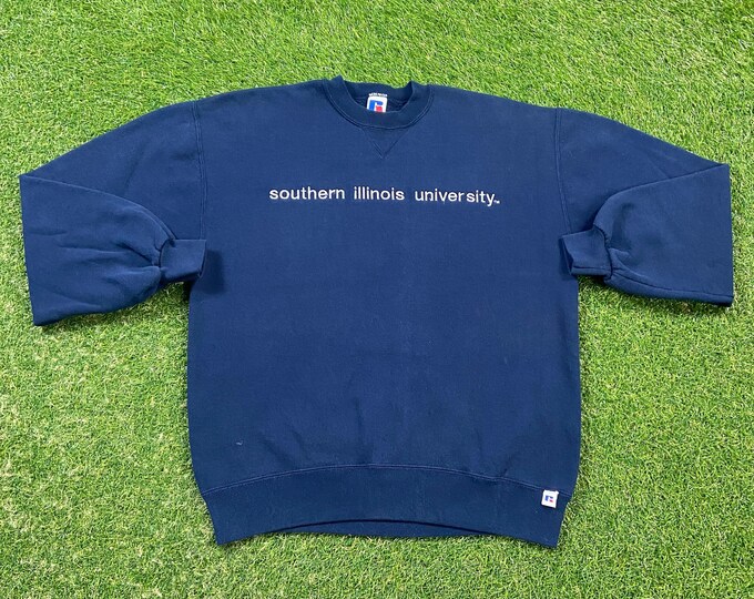 Vintage Southern Illinois University Crewneck Sweatshirt Made USA Size Large L NCAA College Football 1990s 90s Pull Over Oversized