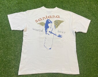 Vintage Carlos Santana World Tour T Shirt Made USA Size Xtra Large