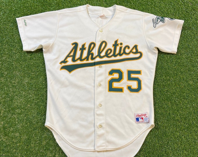 Vintage Oakland A's Athletics #25 Jersey MLB Baseball Rawlings Made USA Size 44 Xtra Large California American League Mark McGuire 1990s 90s
