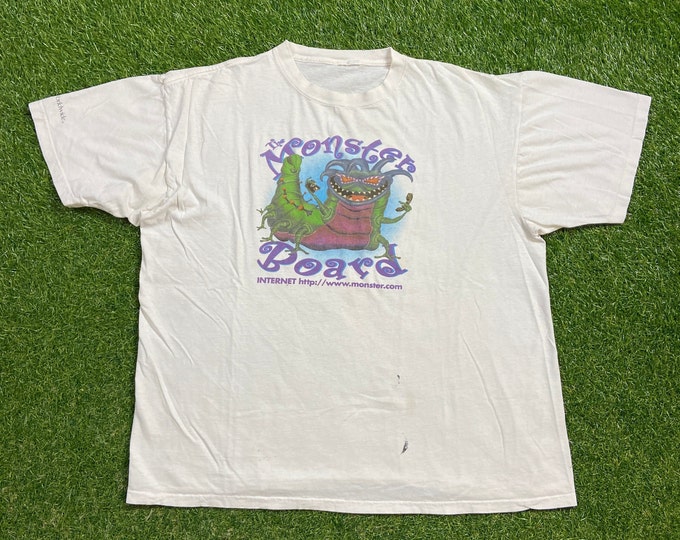 Vintage The Monster Board T Shirt Tee Size Xtra Large XL Job Search Hiring Internet Computer Tech Email Website 1990s 90s