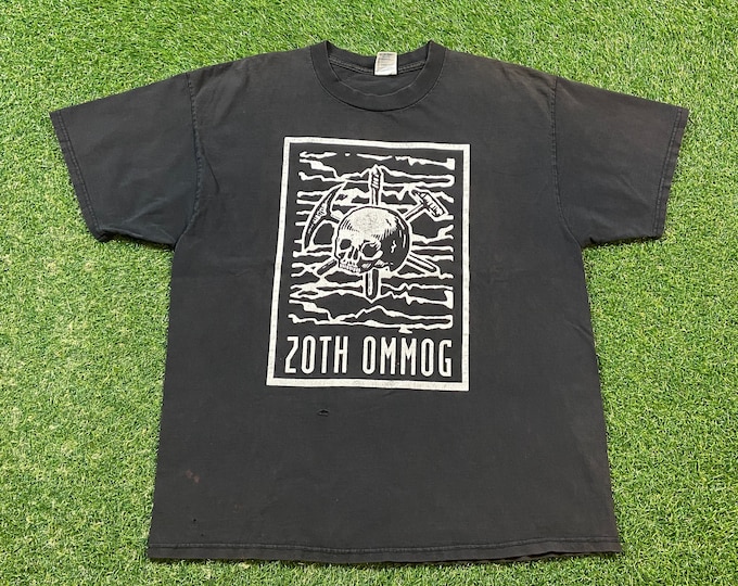 Vintage Zoth Ommog Records T Shirt Tee Delta Size Xtra Large XL Classic German Industrial Electronic Music Germany Goth 1990s 90s