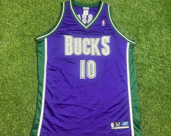 Vintage Milwaukee Bucks #10 Sam Cassell Jersey Reebok Size 52 XXL