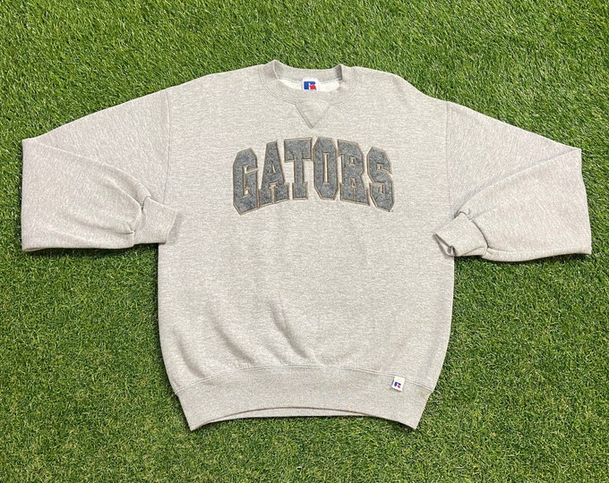 Vintage Gators University of Florida Crewneck Sweatshirt Size M NCAA College Football Swamp UF Orange Blue Alligator Gainesville Pull Over