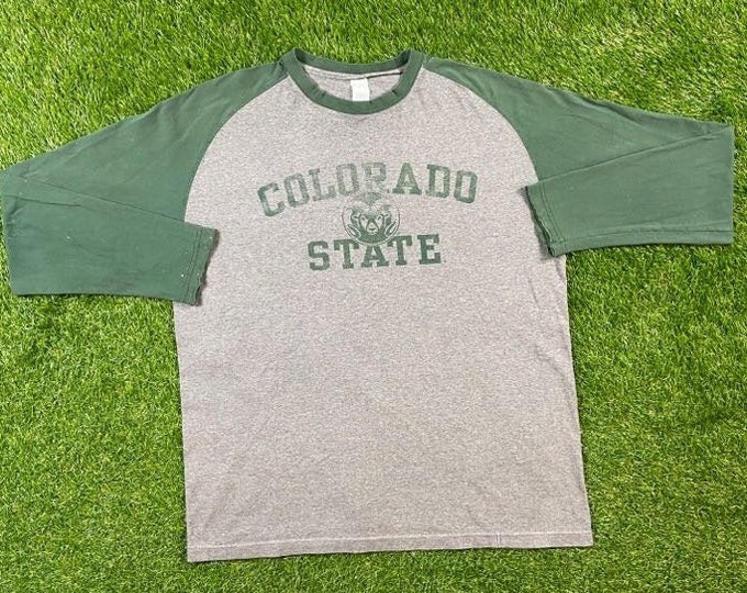 Vintage Colorado State University Long Sleeve T Shirt Tee Size XL / XXL College Basketball Denver Colorado