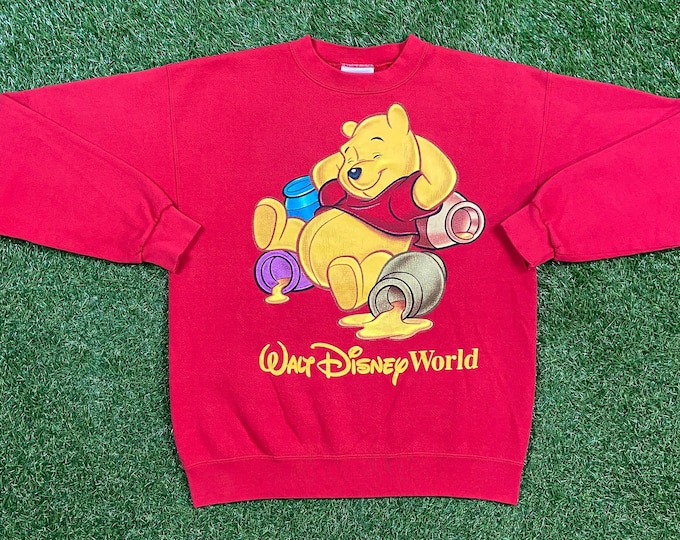 Vintage Winnie the Pooh Crewneck Sweatshirt Made USA Size Small S Walt Disney World WDW Disneyland Disneyana Tigger Pull Over