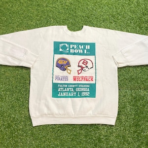Vintage Peach Bowl Crewneck Sweatshirt Size Small East Carolina University Vs North Carolina State University NCAA College Football 90s