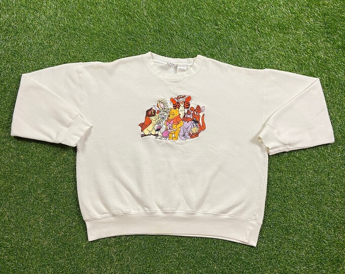 Vintage Winnie the Pooh Bear Crewneck Sweatshirt Size Xtra Large XL Walt Disney World 80s 90s Wdw Disneyland Disneyana Piglet Pull Over