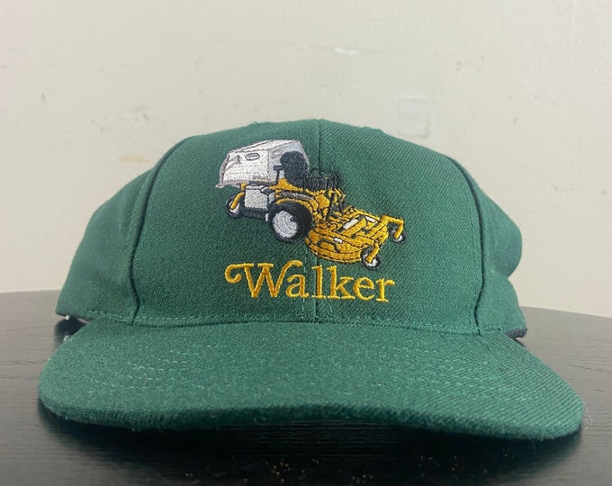 Vintage Walker Strap Back Hat Made USA OSFA Mower John Deere Tractor Agricultural Manufacturer 1990s 90s