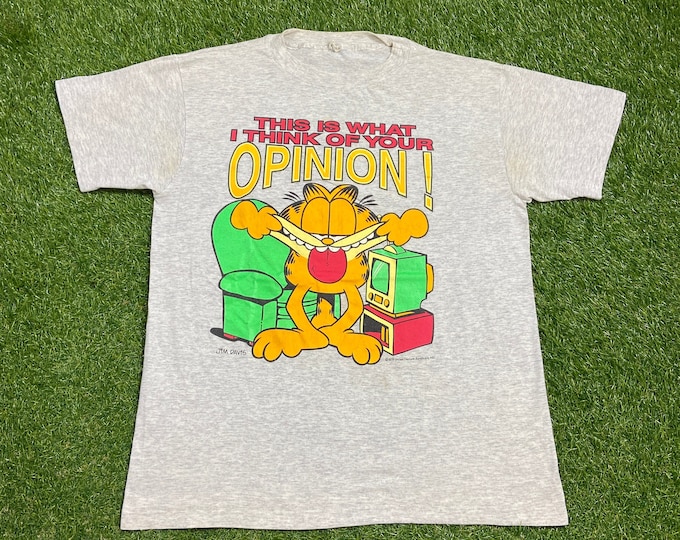 Vintage Garfield T Shirt Tee Sun Sportswear Made USA Size Xtra Large XL Jim Davis Classic Cartoon Animation 1980s 80s