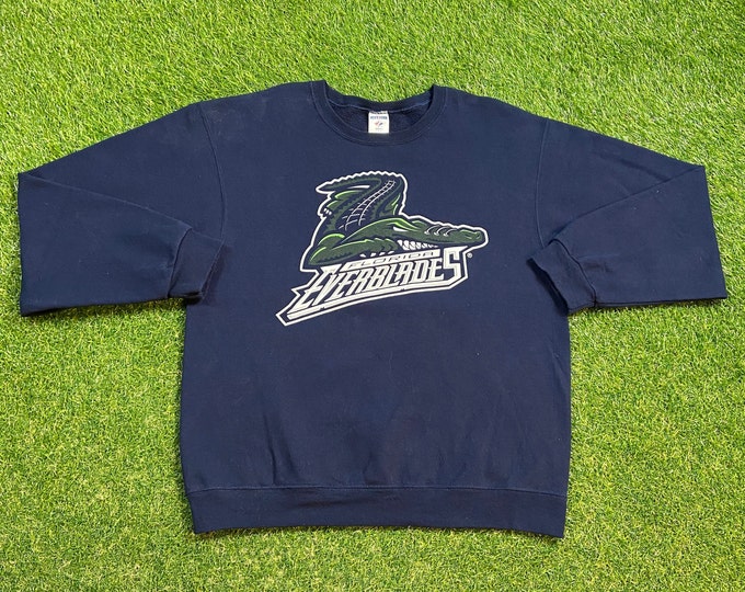 Vintage Florida Everblades Crewneck Sweatshirt Size Large L NHL Ice Hockey League Estero FL Pull Over Oversized