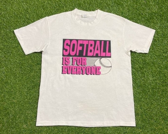 Vintage Softball is Everyone T Shirt Tee Size Large L MLB Baseball Classic Sportswear 1990s 90s