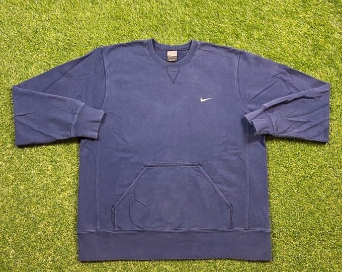 Vintage Nike Crewneck Sweatshirt Size Large L Nike Check Air Jordan Just Do It Classic Sportswear Pull Over Oversized Warm