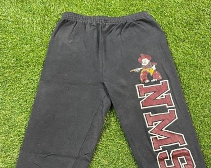 Vintage New Mexico State Aggies Sweatpants Tultex Made USA Size Large L NCAA College Football Classic 1990s 90s Warm Comfortable