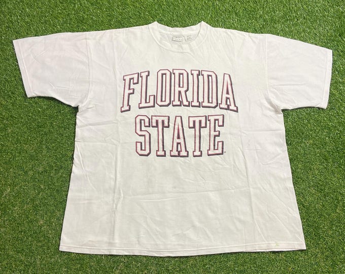 Vintage Florida State University Seminoles T Shirt Tee Made Usa Size XXL 2XL NCAA College Football Tallahassee FSU 1990s 90s