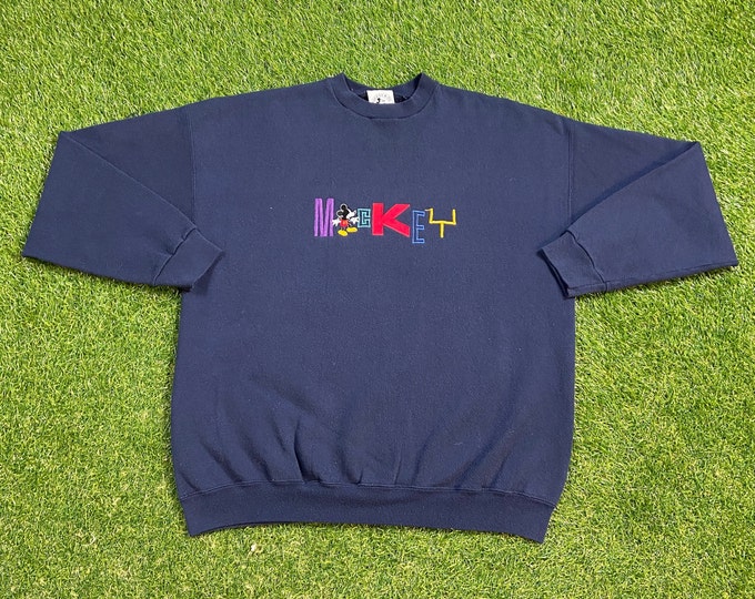 Vintage Mickey Mouse Crewneck Sweatshirt Made USA Size Xtra Large XL Walt Disney World WDW Magic Kingdom Disneyland Classic Cartoon 1990s