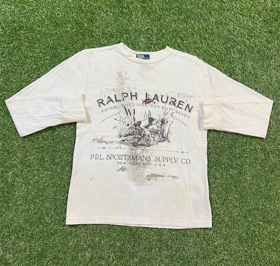 Vintage Polo Sport Ralph Lauren Long Sleeve Shirt Size Youth Medium RL American Apparel Bear 1990s 90s Etsy UK