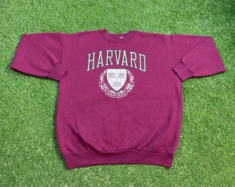 Moletom vintage da Universidade de Harvard, tamanho XL, fabricado nos EUA, estilo universitário da NCAA, Ivy League, clássico, anos 90, modelo pulôver oversized.