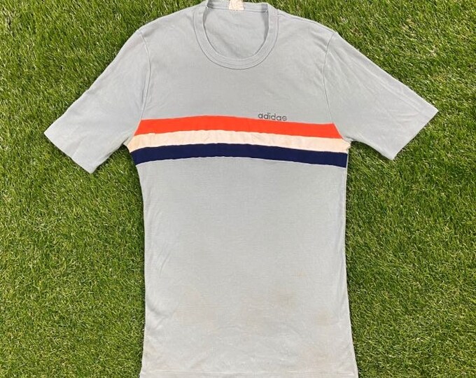 Vintage Adidas T Shirt Tee Size Small Three Stripes 1980s 80s YEEZYS Authentic