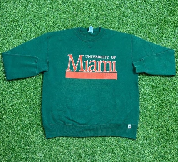 Vintage University of Miami Hurricanes Crewneck Sweatshirt Made USA Xtra  Large XL 305 The U Miami Style Florida NCAA College Football 1990s