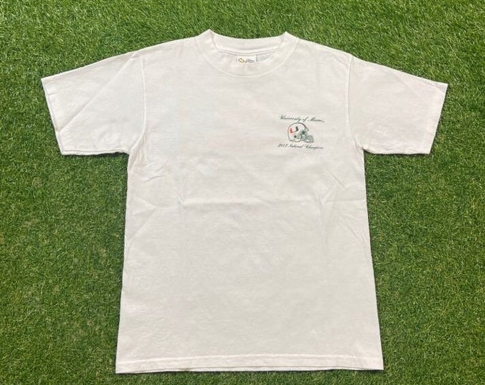 Vintage University of Miami Hurricanes 2001 National Champions T Shirt Tee Made USA Size Small S 305 The U Florida NCAA College Football 00s