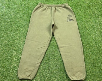 Vintage USMC Sweatpants Soffe Made USA Size Large L Marines Army United States Military Comfy Cozy 1990s 90s