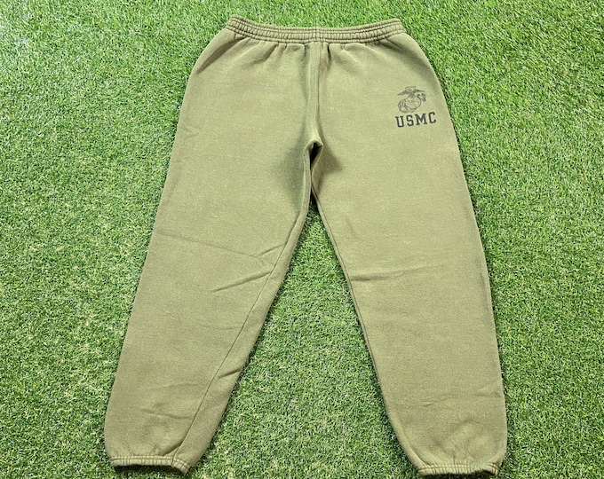 Vintage USMC Sweatpants Soffe Made USA Size Large L Marines Army United States Military Comfy Cozy 1990s 90s