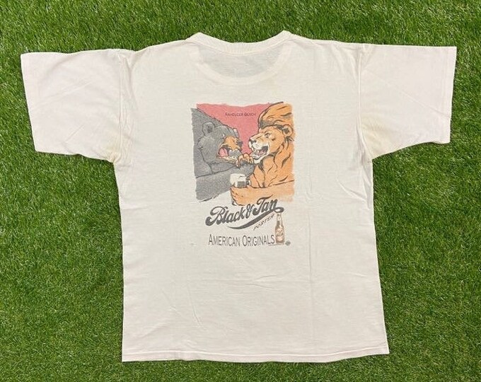 Vintage Anheuser Busch  Black and Tan T Shirt Tee Sugar Creek Made USA Size Xtra Large XL Drink Alcohol Party Night Life Classic Beer