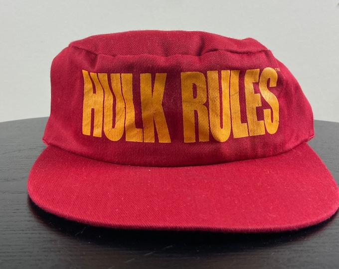 Vintage Hulk Hogan Hulk Rules Snapback Hat Made Usa OSFA WWF Wrestling WWE Dwyane The Rock Johnson Steve Austin Jeff Matt Hardy
