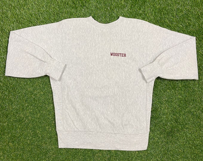 Vintage The College of Wooster Crewneck Sweatshirt Champion Made USA Size Xtra Large XL Ohio Pull Over Oversized 1990s 90s